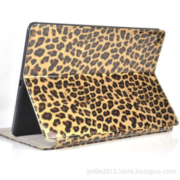 Leopard Stand Genuine Leather Smart Case for iPad Air with Inner Slim PC